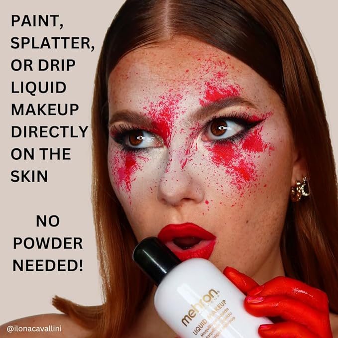 Mehron Makeup Liquid Makeup | Face Paint and Body Paint Perfect for Halloween, Cosplay I Air Brush Compatible Body Paint(1 oz) (Orange)
