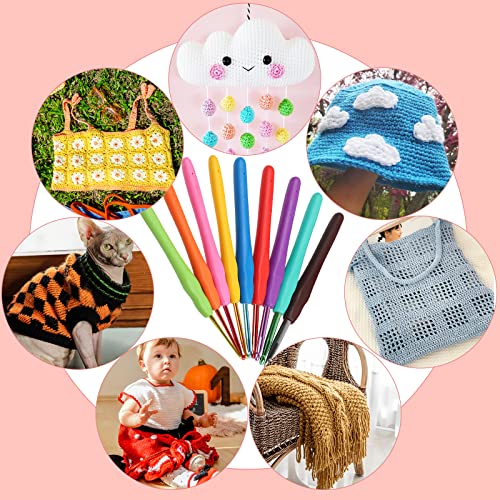 Aeelike Crochet Kit for Beginners Adults, Crochet Kits Include Yarn, 59pcs Crochet Starter Kit for Beginners,Ergonomic Cro...