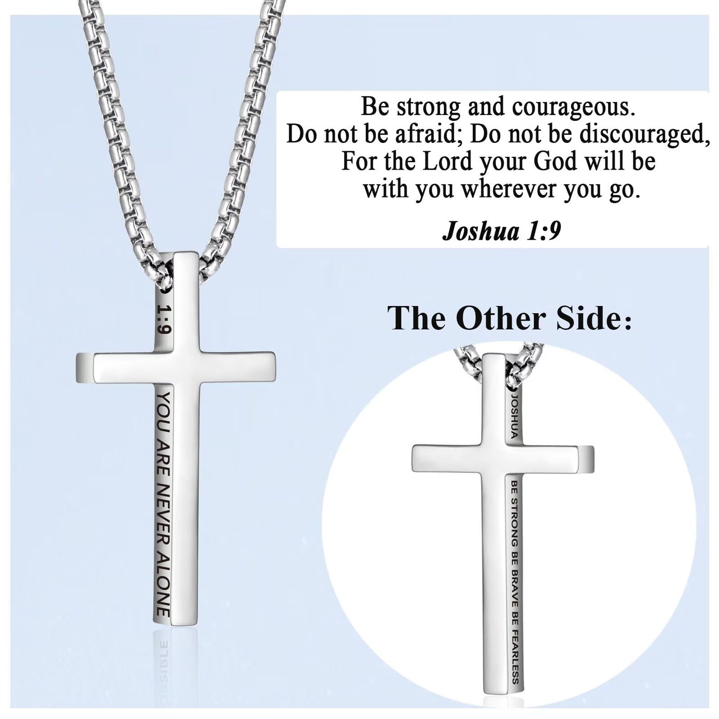OAVOOK 15th Birthday Gifts for Teen Boys 15 Year Old Boys Cross Necklaces Christian Gifts for Son, Grandson, Nephew, Brother