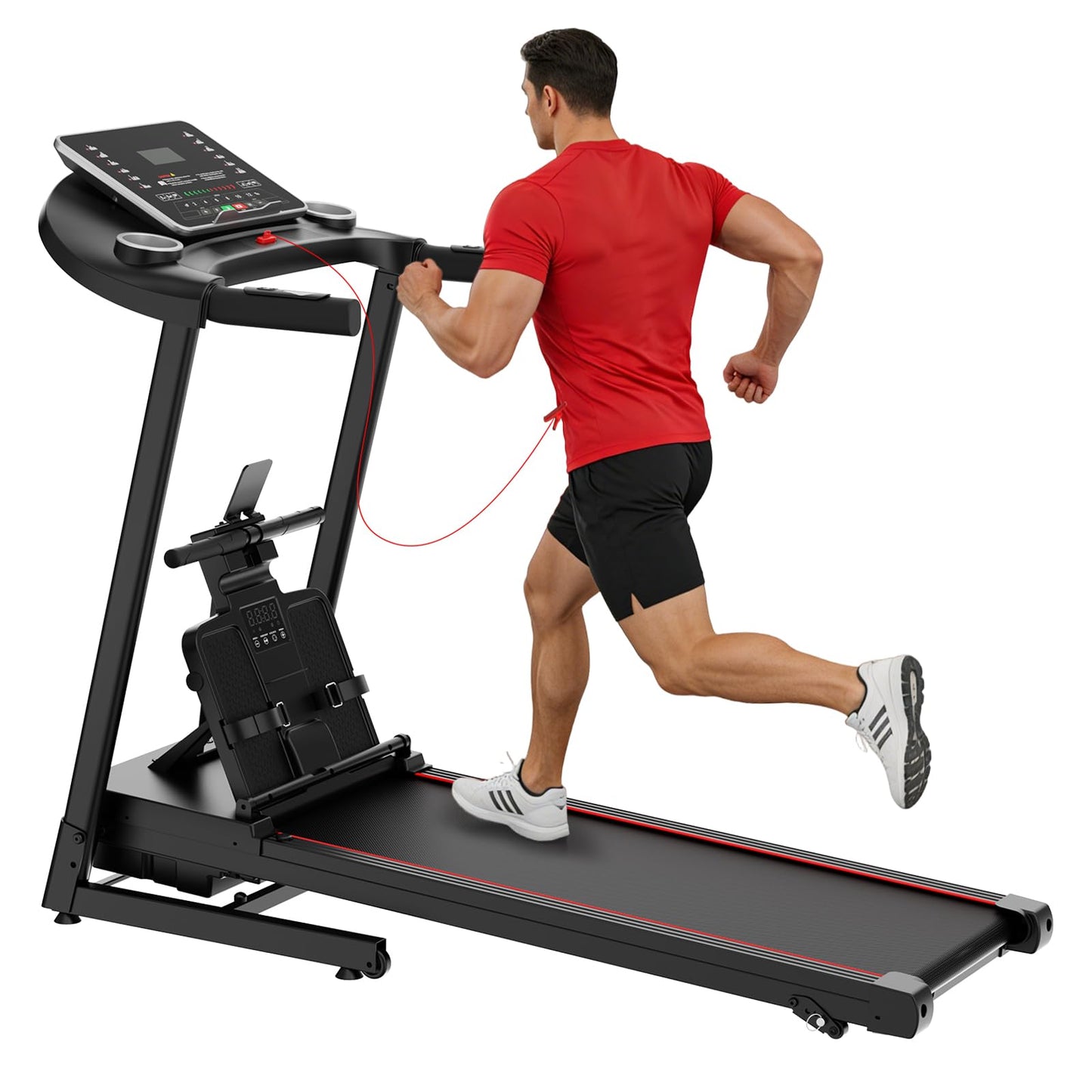 RECOVION 2-in-1 Treadmill and Rowing Machine Combines Running and Rowing for Aerobic Exercise with Adjustable Resistance, Space-Saving Full-Body Workout Machine