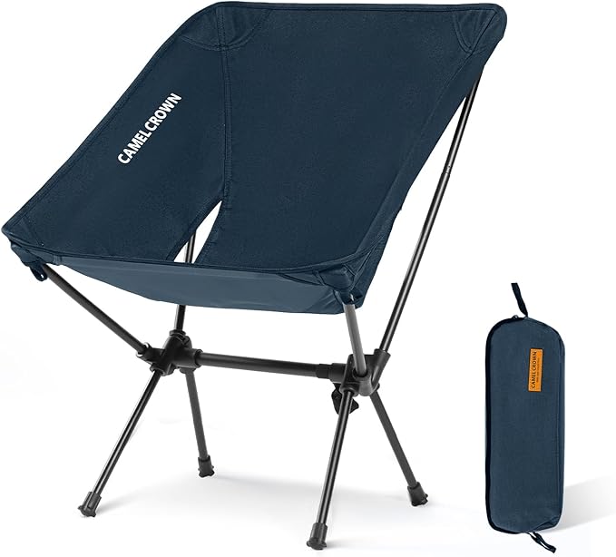 CAMEL CROWN Portable Camping Chair Folding Compact Lawn Lightweight Backpacking Chair with Carry Bag for Outdoor Hiking Be...