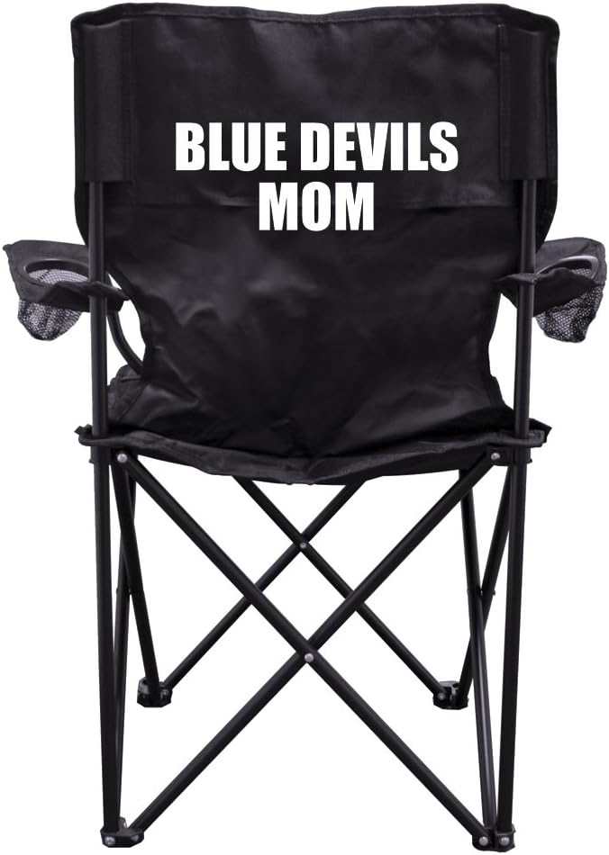 VictoryStore Outdoor Camping Chair - Blue Devils Mom Black Folding Camping Chair with Carry Bag