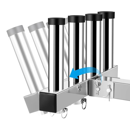 Stainless Steel Hitch Fishing Rod Holder, GADFISH Hitch Mount Rod Holder, 4 Link Tube for 2" Hitch Receivers with Quick Release Pin,Truck Adjustment Fishing Rod Rack, Fishing Pole Holder