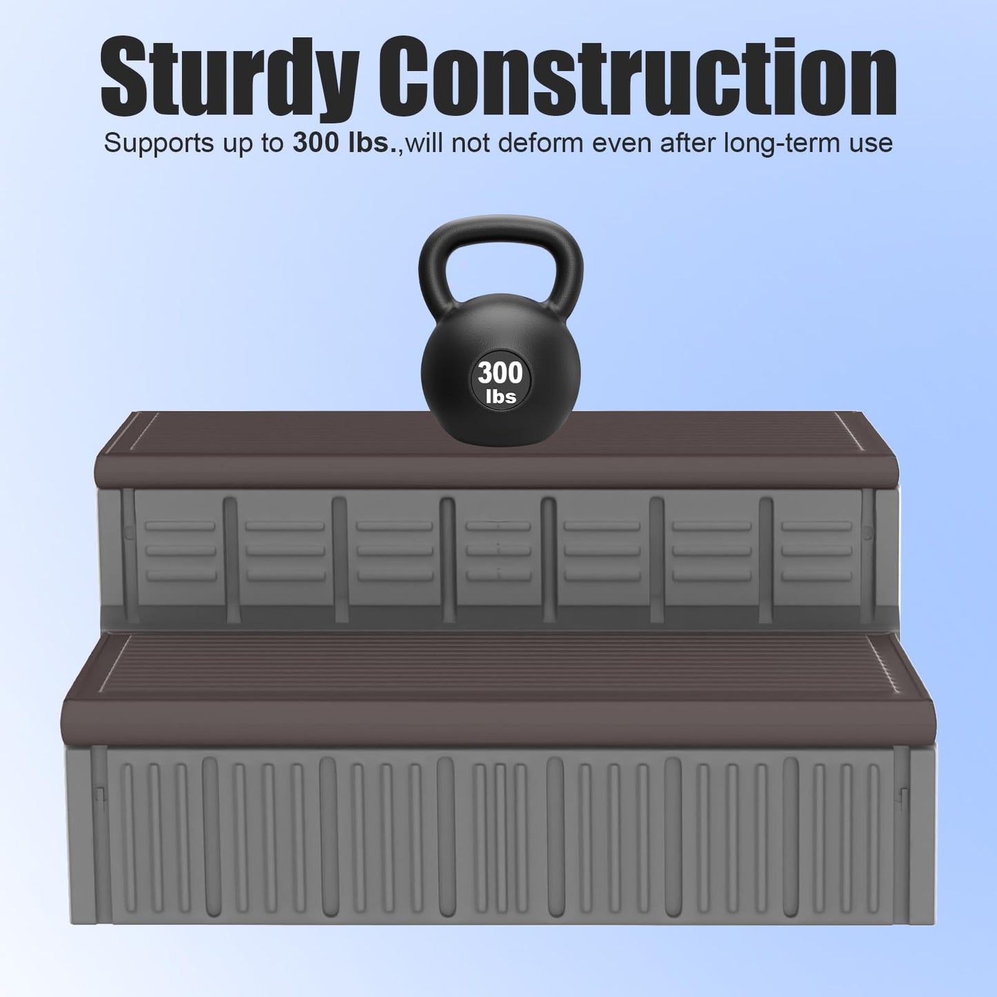 Hot Tub Steps, Outdoor Spa Steps with Storage, Non-Slip & Sturdy Hot Tub Stairs, 36 Inches Long