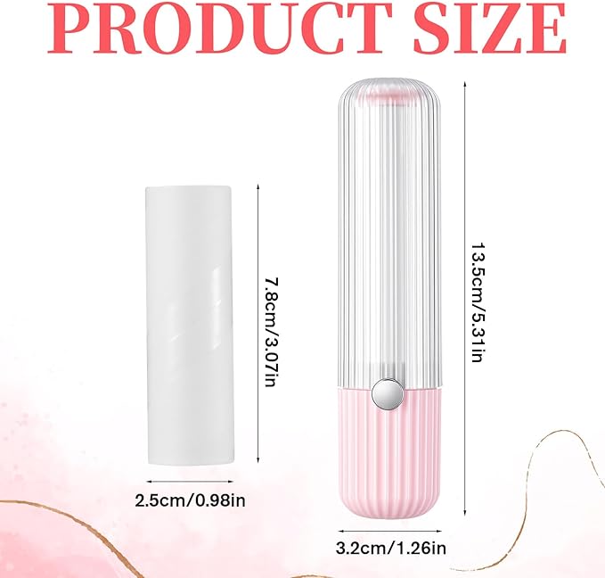 Travel Size Lint Roller Mini for Clothes, Portable Cute Lint Roller with 3 Rolls Refillable, Sticky Rollers Pet Hair Remover for Clothes, Furniture, Cat & Dog Hair, Household Travel Remove Dust