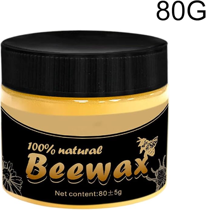 Wood Furniture Polish - 80g Natural Wood Floor & Furniture Conditioner | Safe Cleaner and Restorer for Kitchen, Bedroom, Living Room, Trim, Baseboard, Shelf & Table Surfaces