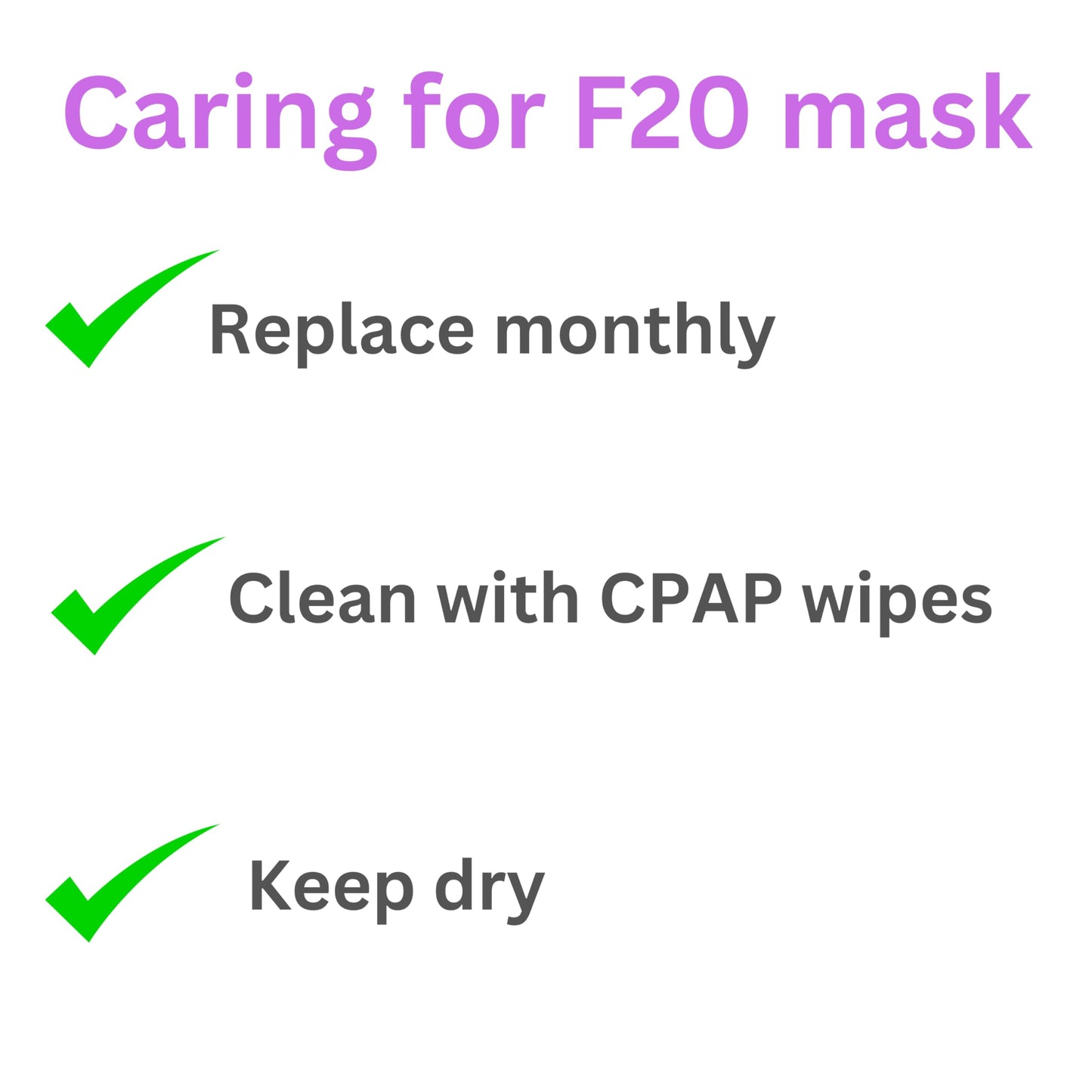 Makasla F20 cusion mask bundle with Cpap cleaning wipes - Provides an Excellent Seal - Medium size
