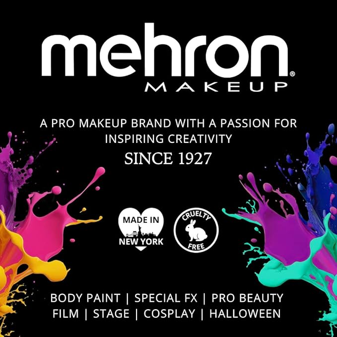 Mehron Makeup Color Cups | Stage, Foundation, Face Paint, Body Paint, Halloween | Face Paint Makeup | Greasepaint .5 oz (14 g) (Green)