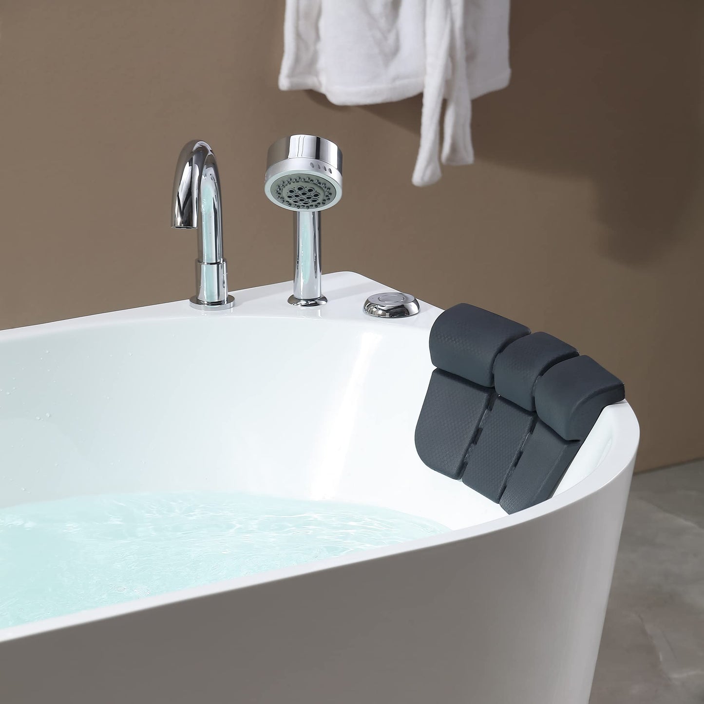 Empava Freestanding Whirlpool Bathtub,Acrylic 8 Hydromassage Jets Tub 59 inch