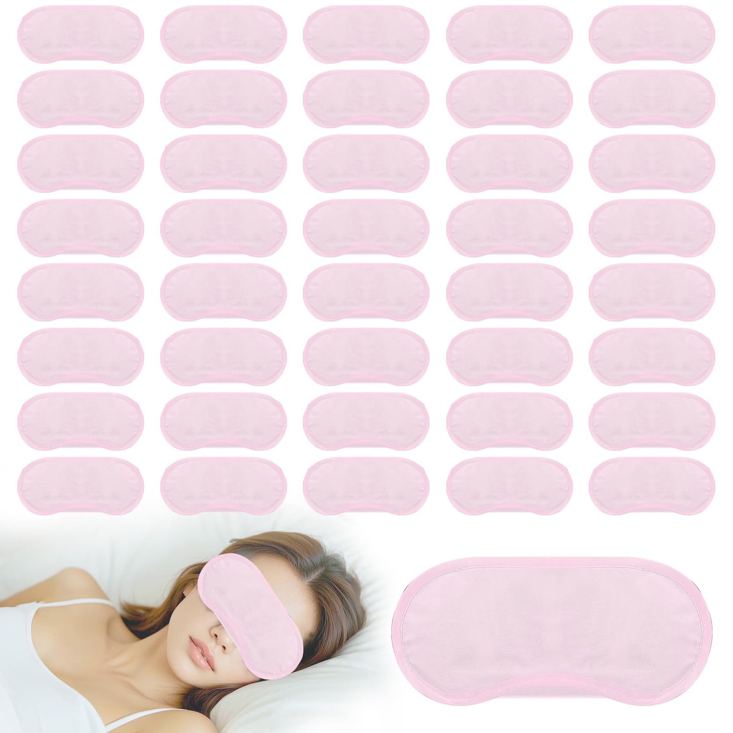 40 Pcs Blindfolds for Party Games, Pink Eye Mask Sleep Masks Bulk with Nose Pad and Adjustable Strap 4 Layers Sleepover Slumber Party Favors Blind Folds Sleeping Mask for Team Building