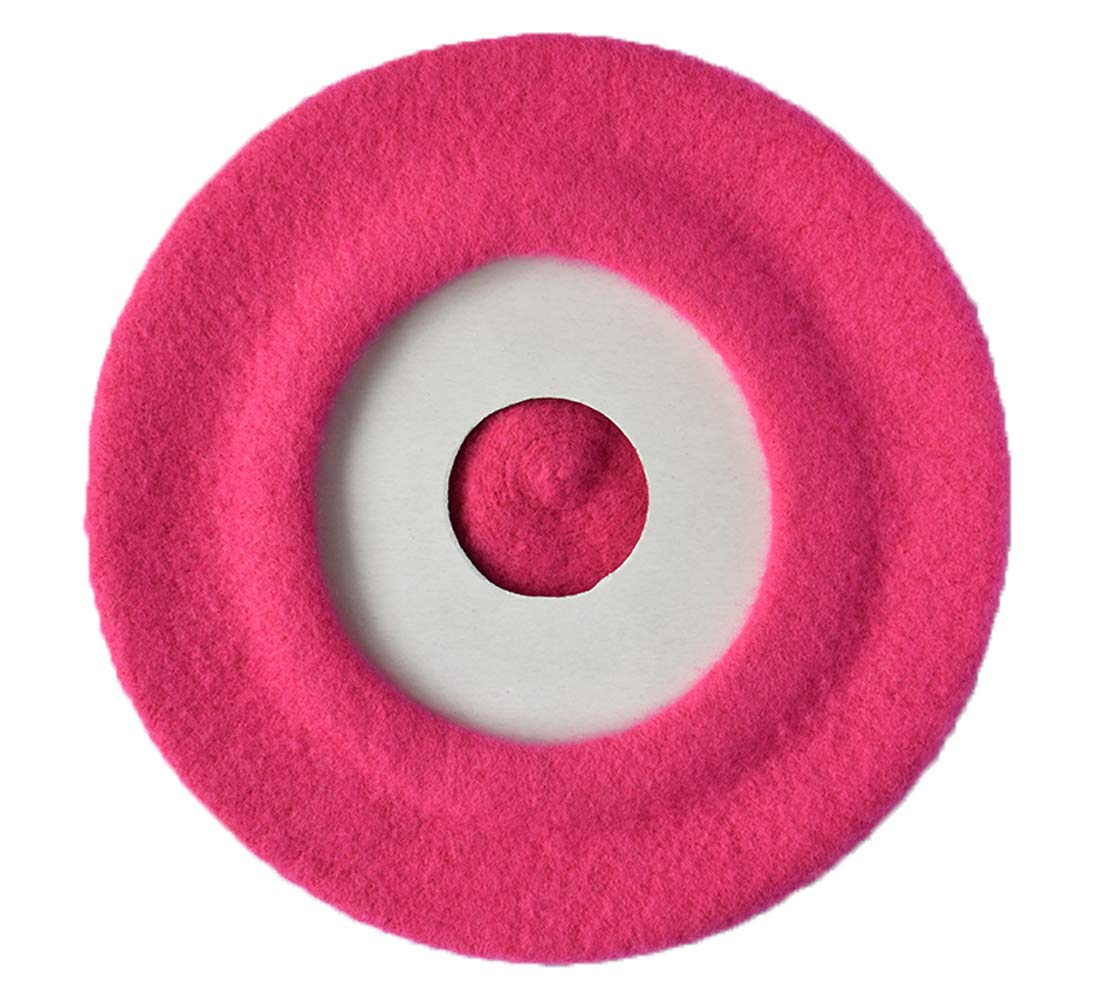 JOYHY Kids Girls Boys Solid Color Classic French Style Beret Beanie Hat Rose Red