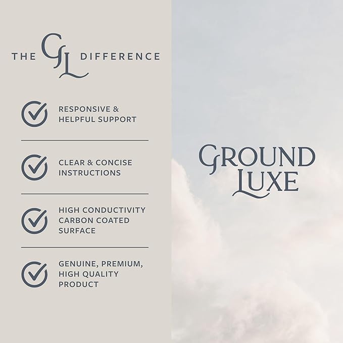 GroundLuxe Earthing Mat for Feet- Universal Grounding Mat w/ 15 Foot grounding Cord, Tester and Adaptor- Grounded Pad to Connect to The Earth