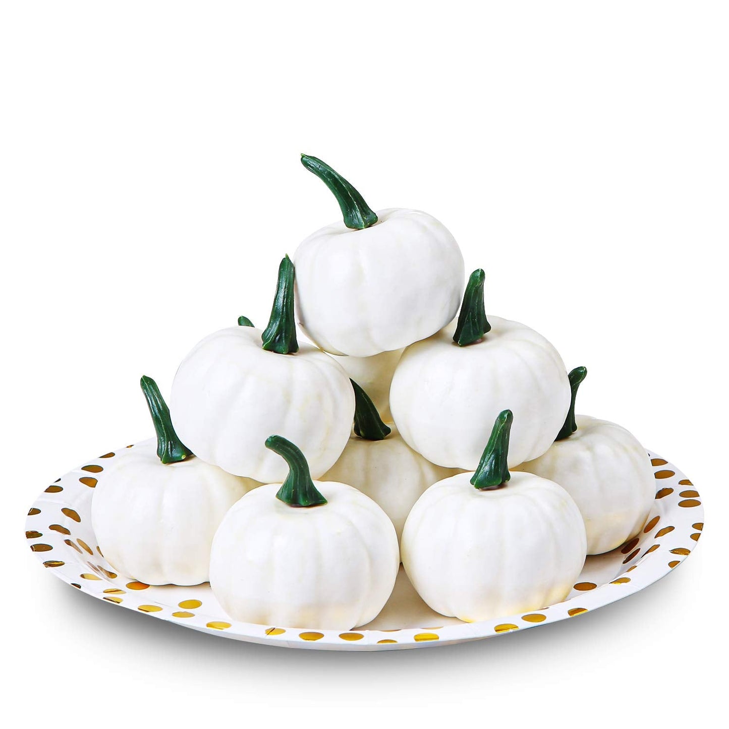 Elcoho 16 Pack Small Artificial Lifelike Pumpkin Fall Harvest Mini Pumpkins for Home Garden, Fall Harvest Decor, Thanksgiving or Halloween Decoration