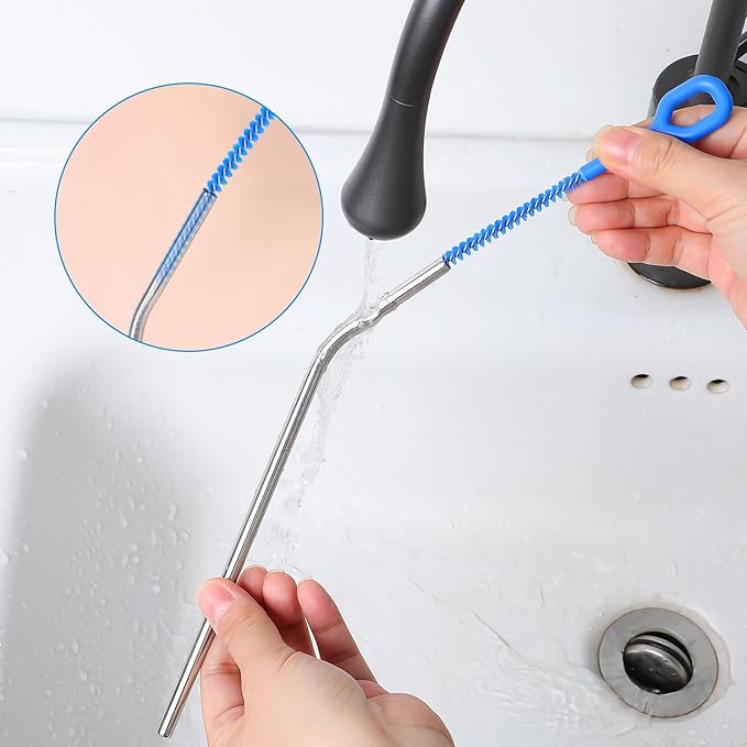 5Pcs Straw Clean Brush Extra Long 12 Inch Reusable Straw Cleaner Accessories Diameters Ranging from 6-12mm for Water Bottles Tubes Sippy Cup