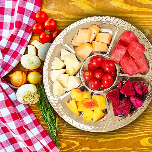 Tiaiidi 12 Pack Plastic Appetizer Trays with Lids,Disposable Compartment Serving Platters,6 Sectional Catering Trays for S...