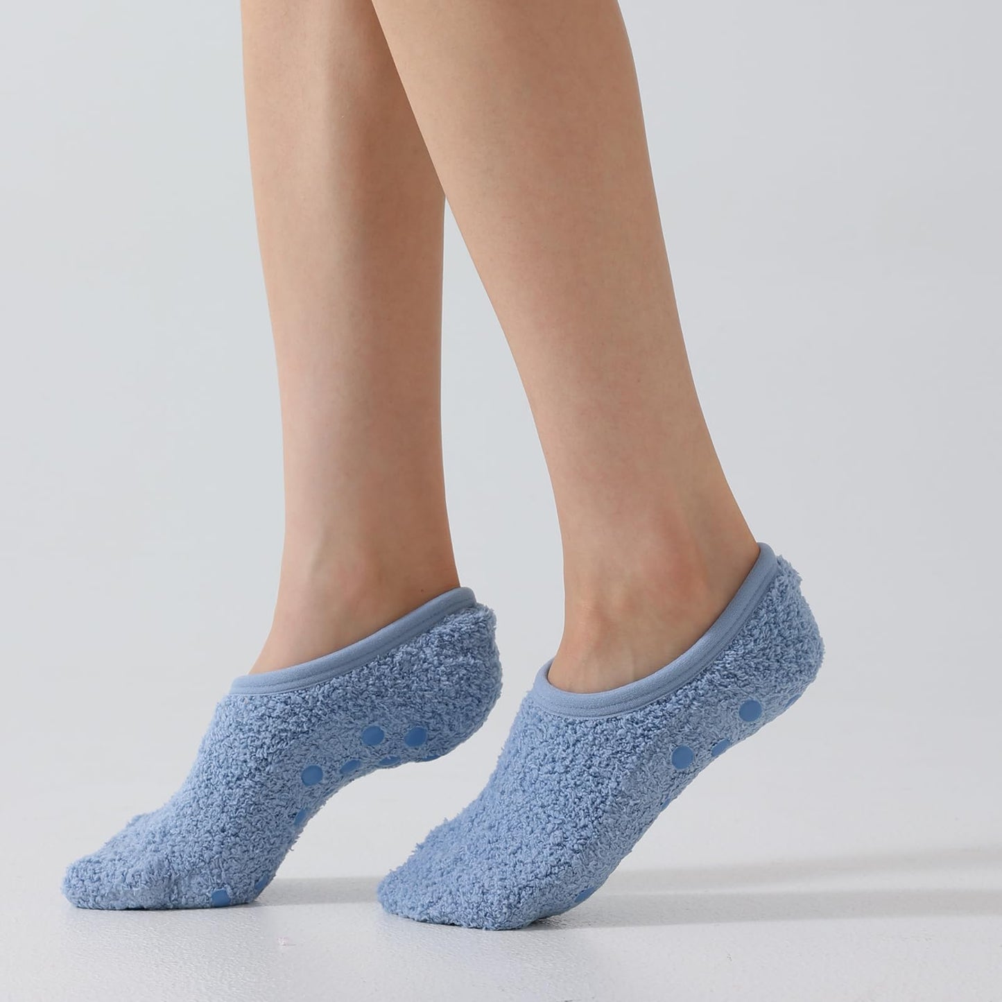 AmazingStone 3Pairs Cozy Winter Fuzzy Socks for Women With Grip Anti-Slip Fluffy Plush House Warm Ankle Socks