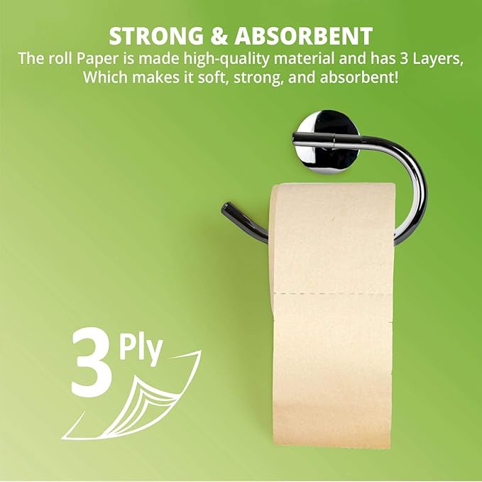 WBM Care Bamboo Toilet Tissue, Strong & Flexible 3-Ply, All Natural Tree Free and Septic Safe Paper Towels, 208 Sheets Each Roll, Total 6240 Sheets, 30 Rolls