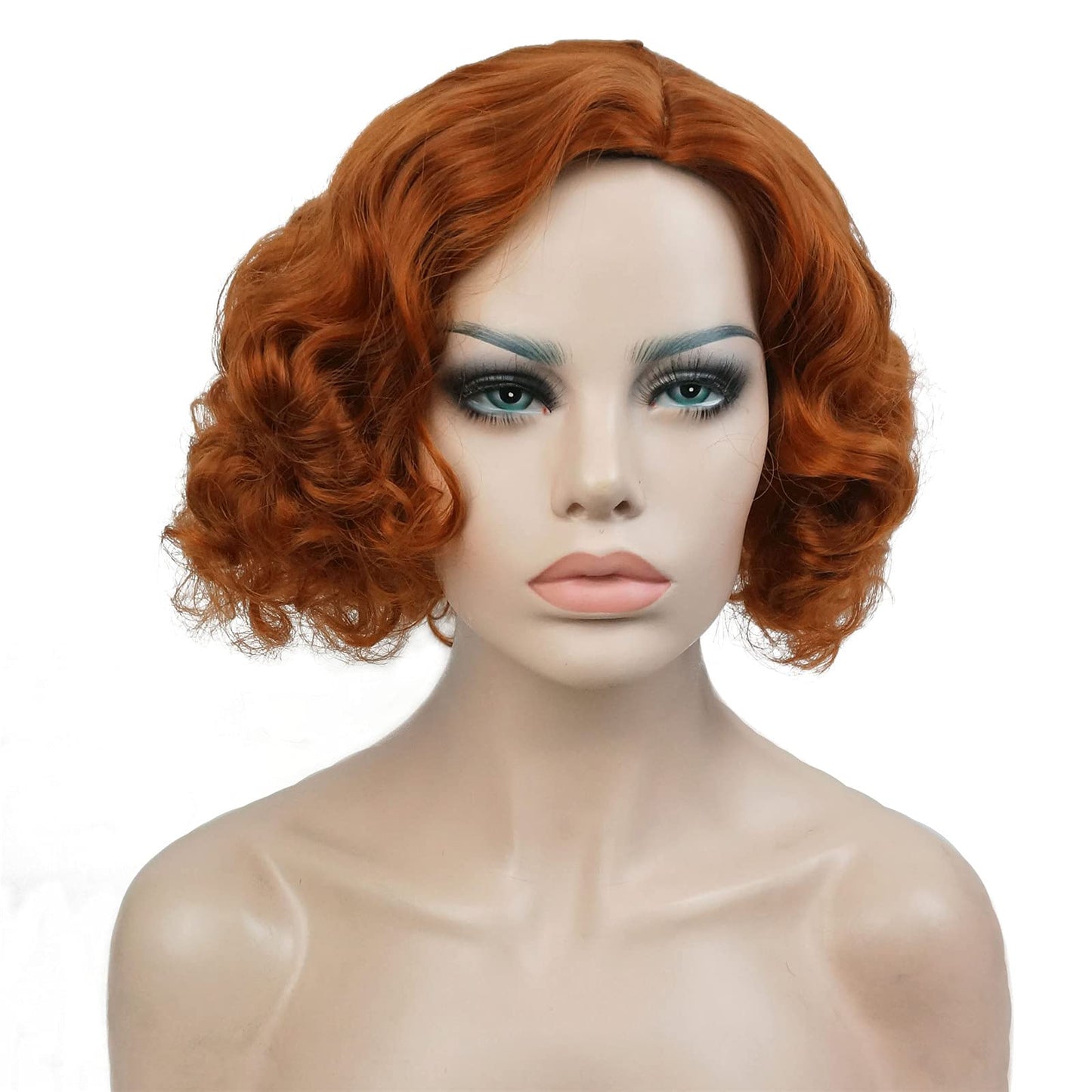 Aimole Short Curly Wigs Women's Vintage Flapper Wig 1920s Cosplay Halloween Party Daily Everyday Hair Red