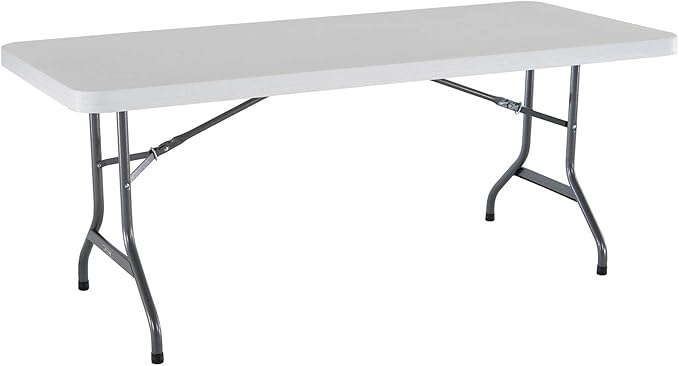 Lifetime 42901 Folding Utility Table, 6 Feet, White, Pack of 4
