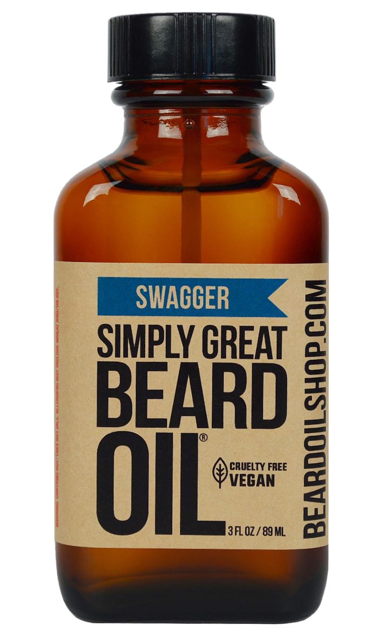 Simply Great Beard Oil - Swagger Scented Beard Oil - Beard Conditioner 3 Oz Easy Applicator - Natural - Vegan and Cruelty Free C