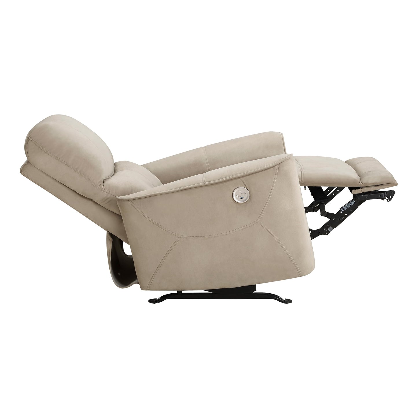 Lexicon Power Recliner Chair Living Room Velvet Reclining Sofa Chair, Home Theater Seating, Power Rocker Recliner Sofa Chair for Living Room/Office/Apartment, Light Brown