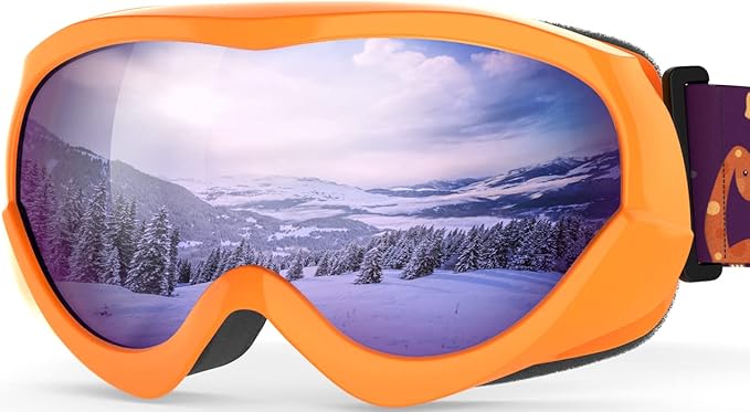 OutdoorMaster Kids Ski Goggles - Helmet Compatible Snow Goggles for Boys & Girls with 100% UV Protection