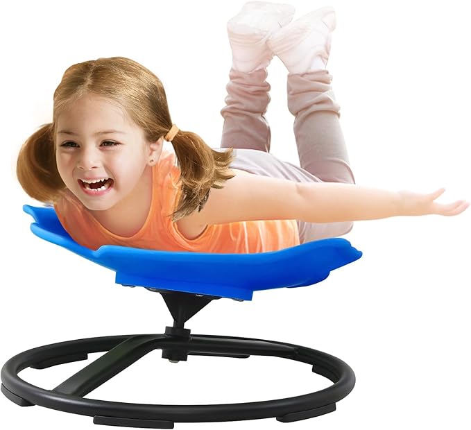 Sensory Spinning Chair for Kids with Autism & ADHD, Swivel Chair for Indoor/Outdoor Use, Sit and Spin Toys, Fish-Shaped Se...