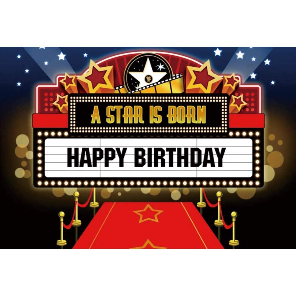 Oerju 8X6Ft Movie A Star Is Born Photography Backdrop Shinny Red Carpet Awards Night Ceremony Photo Booth Background Event Decor