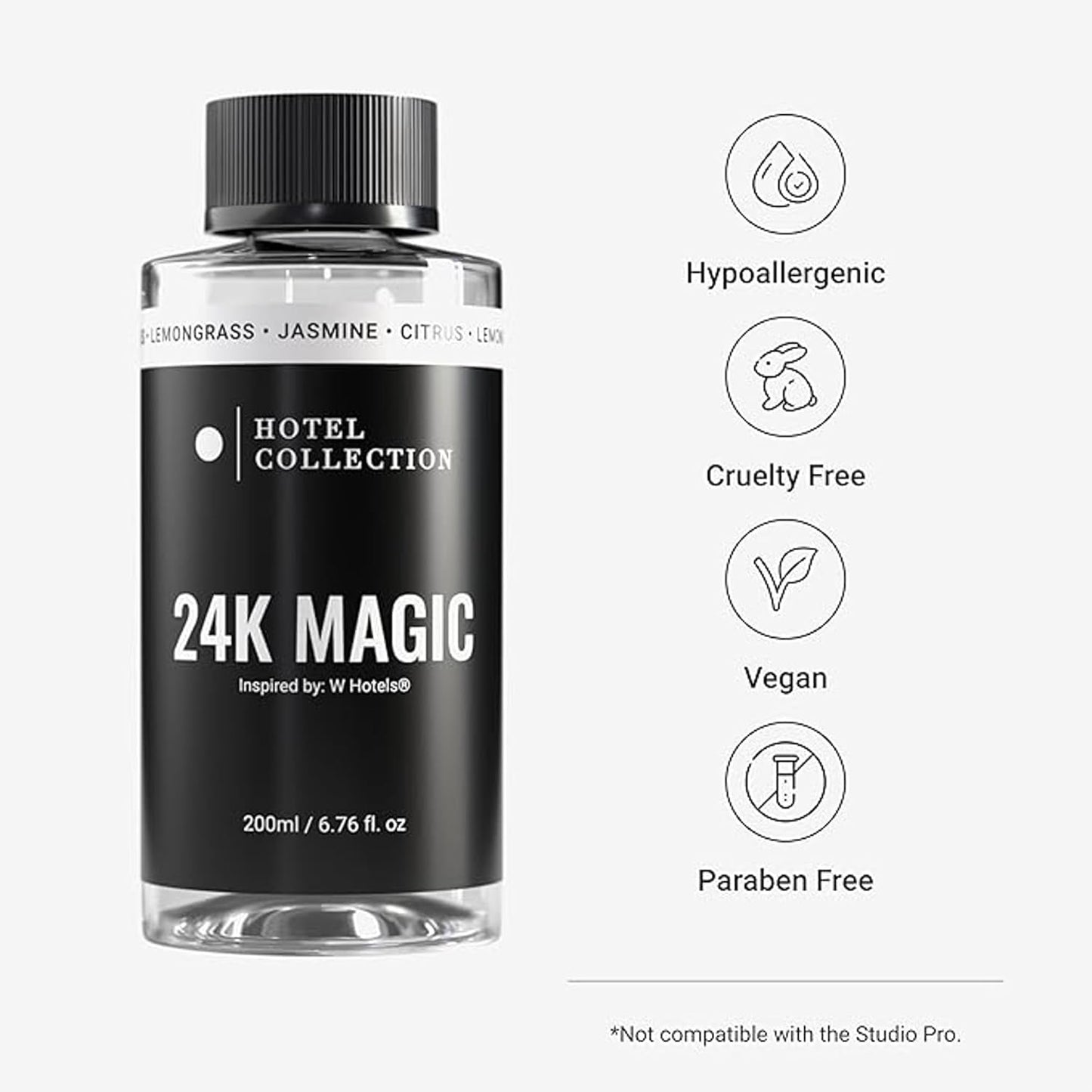 Hotel Collection Diffuser Oil - 24K Magic - Aromatherapy Essential Fragrance Oil - Citrus, Lemongrass, and Jasmine - 200mL 6.7 Fl oz