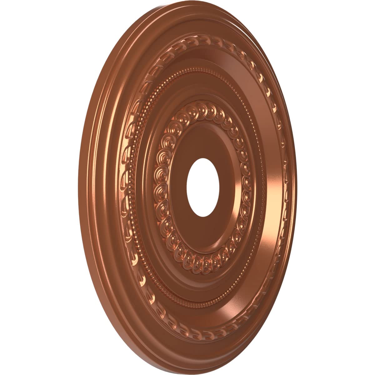 Ekena Millwork Cmp22Cobco Cole Thermoformed Pvc Ceiling Medallion (Fits Canopies Up To 6), 22Od X 3 1/2Id X 1P, Bright Coat Copp
