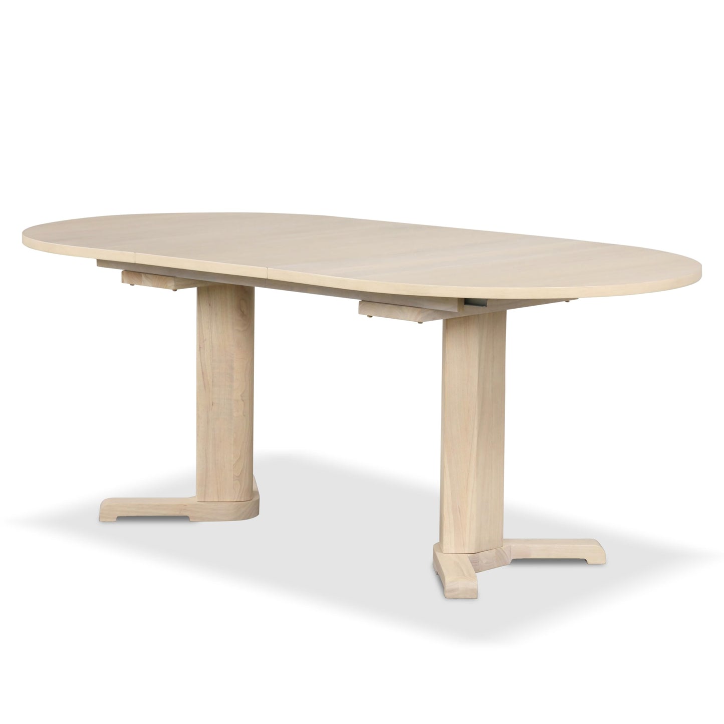 Furniture of America Alakez Mid-Century Modern Solid Wood 60 to 78-inch Oval Extendable Dining Table with One 18-inch Leaf, Double Pedestal Base for Home Kitchen, Dinettes, White Oak