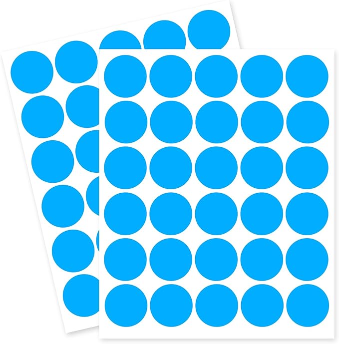 1 Inch Removable Color Code Dot Sticker Round Labels,Garage Sale Stickers Price Tags Label Blank Yard Sale Circle Dot Stickers Removable Writable Not Blurry (1050 Pack,Blue)