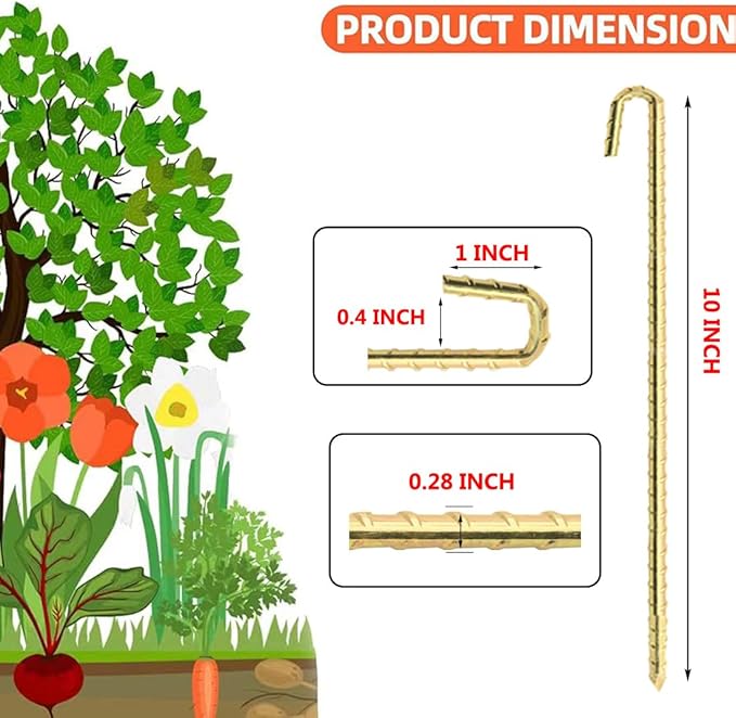 Landscape Stakes 9 Pack, 10 Inch Garden Landscape Anchoring Stakes for Terrace Board, Landscape Edging Coil, Grass Barrier, Bender Board, Weed Barrier Landscape Garden Inflatable Decor Fixing
