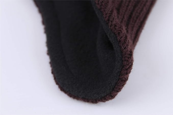 Connectyle Men's Knit Winter Hat with Ear Flaps Fleece Lined Beanie Warm Knitted Skull Cap Beanies Watch Hat