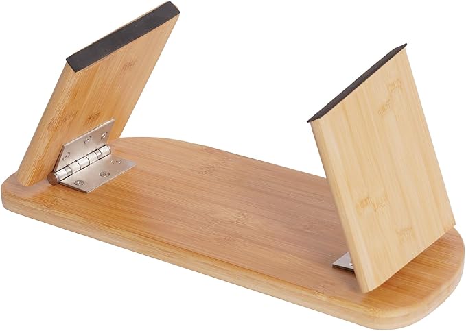 Meditation Bench, Portable Bamboo Meditation Bench Ergonomic Meditation Stool Comfortable Folding Kneeling Meditation Bench with Meditation Cushion for Longer Meditation (Coffee)