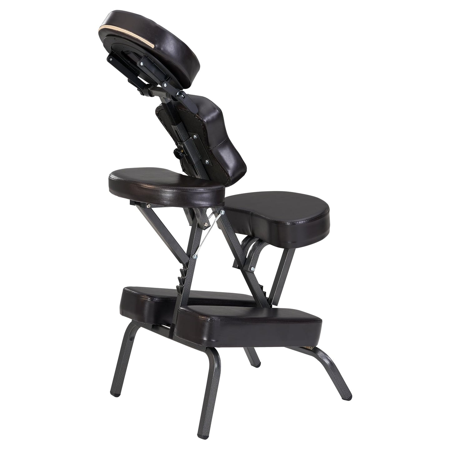 Master Massage Bedford Portable Massage Chair with Face Cradle, Height Adjustable Folding Tattoo Salon SPA Chair with Carrying Case (Coffee)