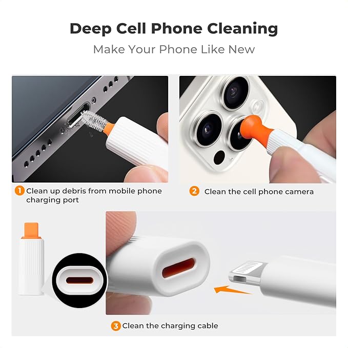 K&F Concept 25-in-1 Keyboard Cleaning Kit Laptop Cleaner - Multifunction Electronic Specialized Accessories Cleaner Set for iPhone AirPods MacBook iPad, Camera PC Monitor Earbud TV Tablet Screens