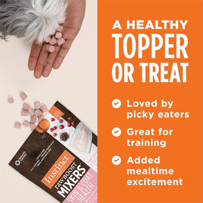 Instinct Raw Boost Mixers Skin & Coat Health Freeze-Dried Dog Food Topper, 5.5 oz. Bag