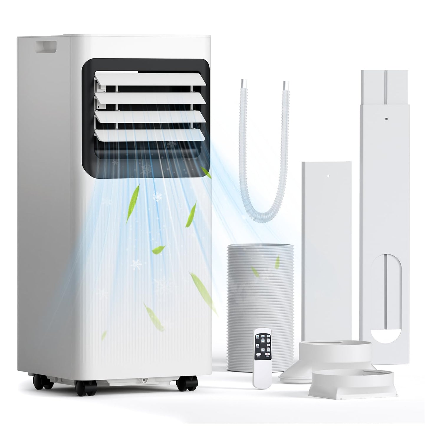 10000 BTU Portable Air Conditioner, 4-in-1 Cools 450 Sq.Ft, Quiet AC with Fan & Dehumidifier, LED Display, Remote, 24H Timer, Portable AC Units with Window Kit, for Bedroom/Office/Dorms