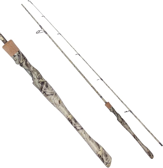 Eurasian Sports Medium Spin&Cast Fishing Rod Graphite Bass Fishing Rods Carbon 2 Piece Spinning Pole, Anti-tangling Guide ...