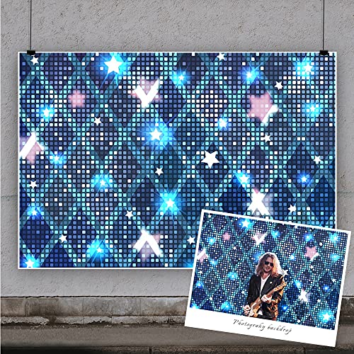 Yeele 7x5ft Neon Lights Backdrop Stage Live Show Discos Photography Background Stars Glitter Light Square Party Club Kids ...