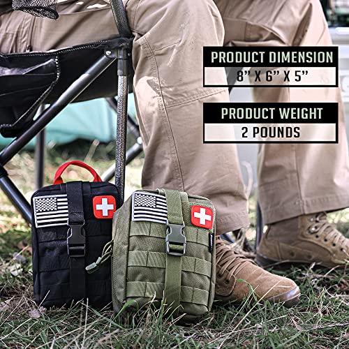 EVERLIT 250 Pieces Survival First Aid Kit IFAK EMT Molle Pouch Survival Kit Outdoor Gear Emergency Kits Trauma Bag for Cam...