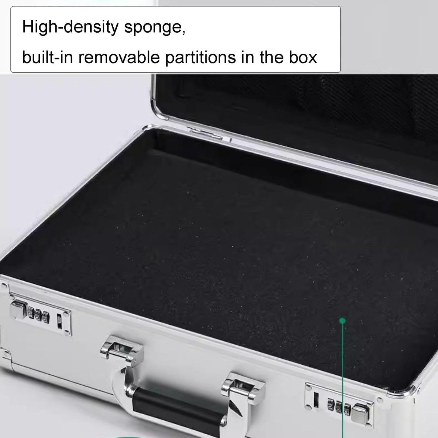 Aluminum Alloy Suitcase, Document and Luggage Storage Box, Display Storage Box, Watch Storage Box, Soft Interior, Large Capacity Hardware Storage Box(Silver,26x14x7in)