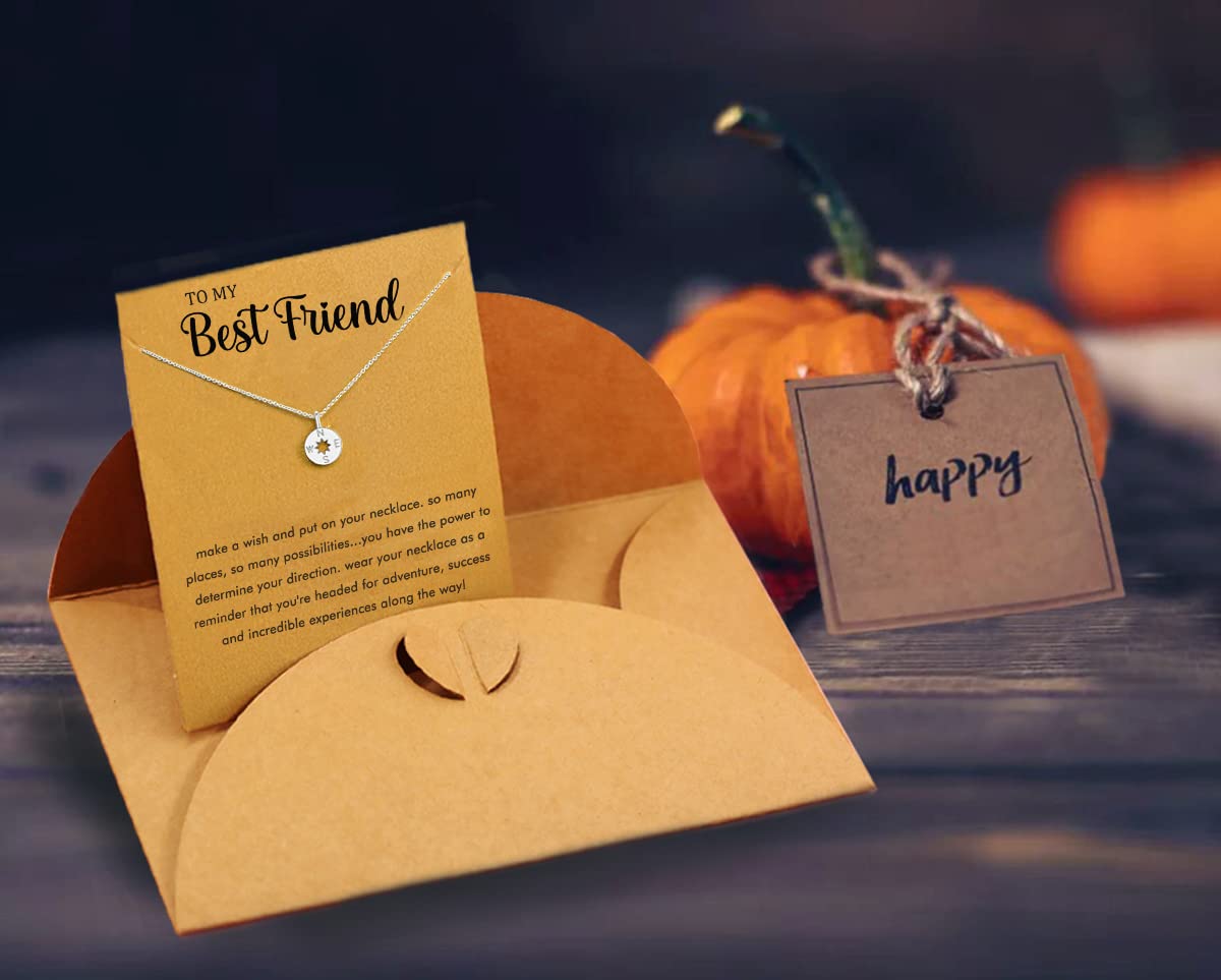 Best Friend Necklace Gifts for Best Friend Friendship Gifts Compass Necklace for Women(compass-bff)
