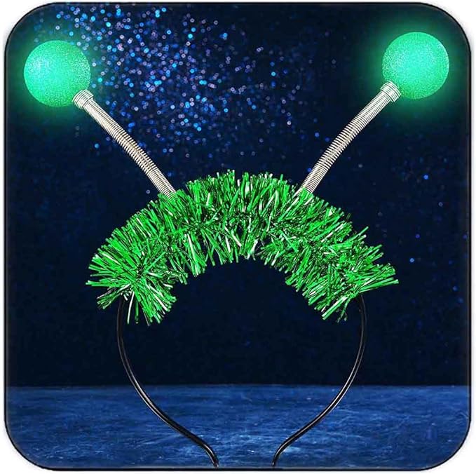 DRESBE Light Up Alien Headband LED Space Headbands Glow Antenna Hair Accessories for Women