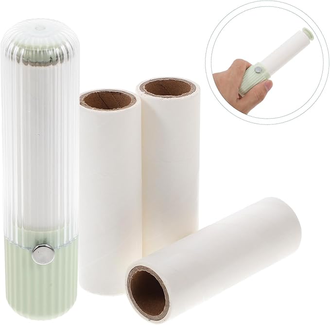 Extra Sticky Lint Roller Set for Pet Hair Removal with Handle and Tear-Off Refills Portable Reusable Lint Remover for Clothes Couch Carpet Dog and Cat Hair Cleaning