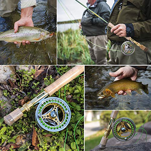 Sougayilang Fly Fishing Rod Reel Combos with Lightweight Portable Fly Rod and CNC-machined Aluminum Alloy Fly Reel,Fly Fis...