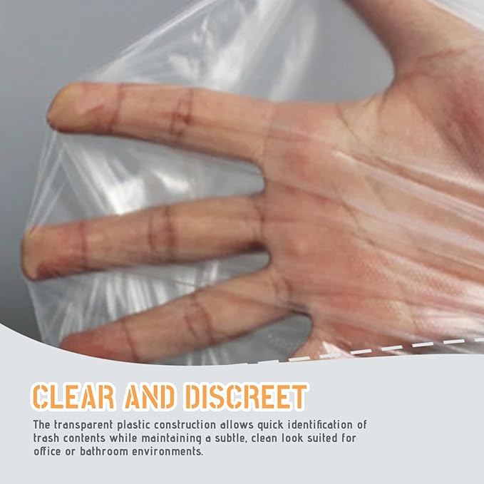 6 Rolls Trash Bags, Disposable Small Garbage Bags Leak-Resistant Plastic Trash Lining for Office, Waste Basket Liner