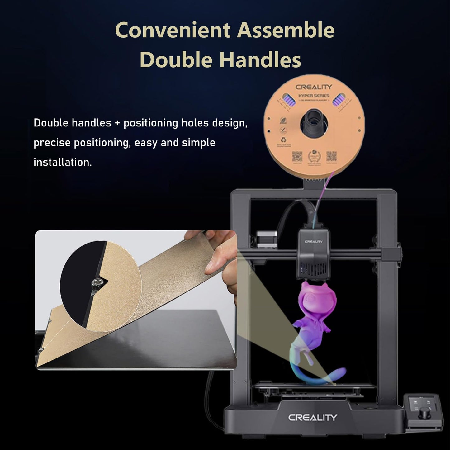 Ender 3 V3 KE PEI Spring Steel 235x235mm, Texture PEI Sheet Magnetic Flexible Heated Bed, Ender 3 V3 SE Build Plate for Creality K1C/K1/Ender 3 V3/Ender 3/Ender 3 Pro/Ender 3 V2/Ender 3 V2 Neo