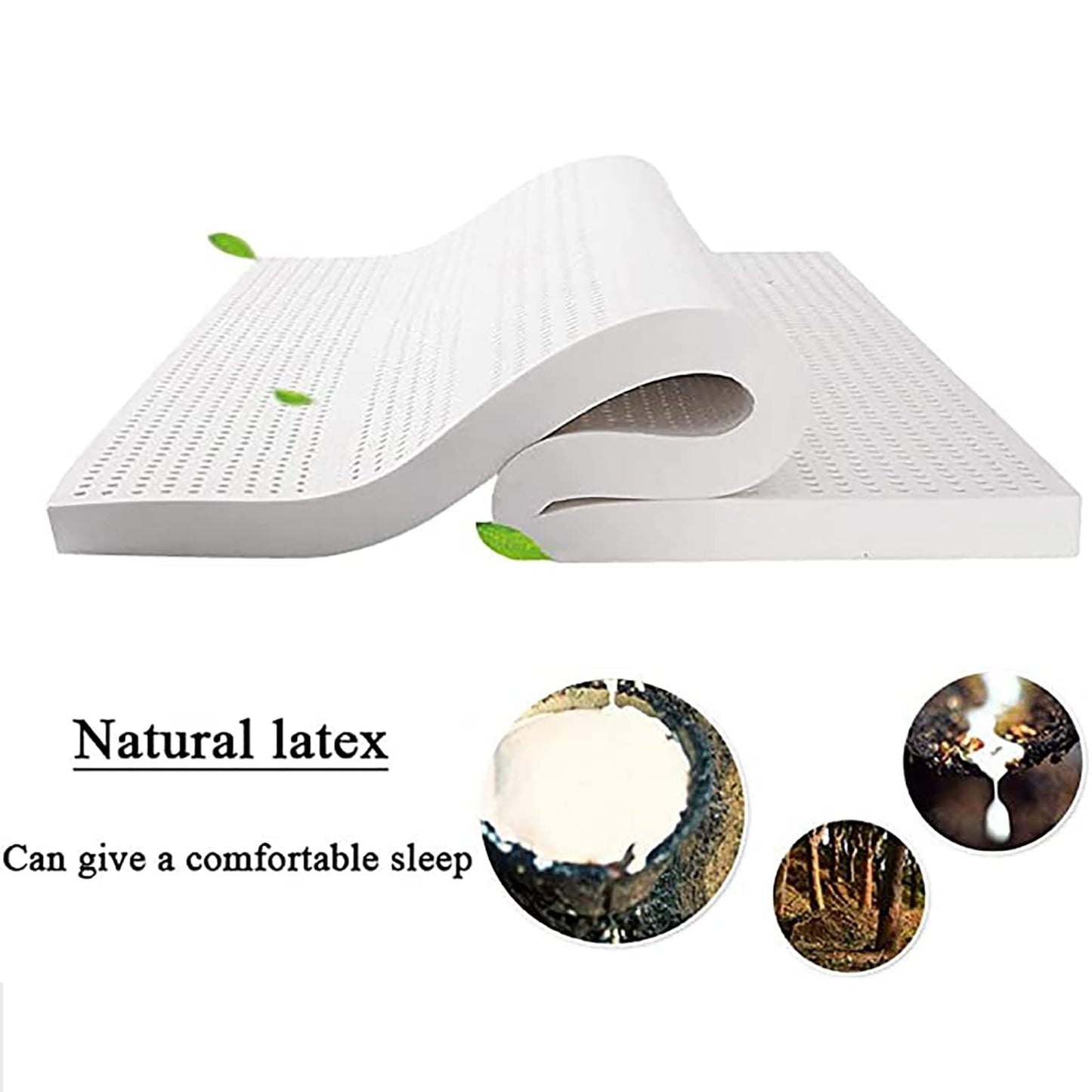 BIRJXVTO Natural Latex Mattress Topper,Premium Latex Mattress Topper,Washable Natural Latex Mattress Imported Natural Rubber Pure Mattress,3in,200x220cm(79x86in)
